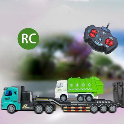 China RC Model Granite Flatbed Truck with Loader Trucks Waste Recycling Tractor Trailer Electronics Remote Control Toys Dump Car Trailer Cars for sale