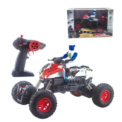 China RC Model RC Crawler Truck with Led Lights Emitter Mortercycle with Driver Rising Off Road r/c Monster Trucks Rock Crawler Stunt Car for sale