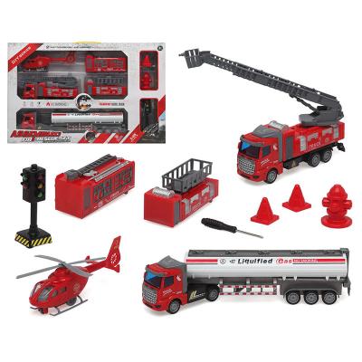 China Pull Back Fire Truck Vehicles Toys Set Toys Cars Toy For Kid Christmas 3 Year Old Birthday Gifts For Boys Girls Gifts Kit 20.5*5.5*9cm for sale