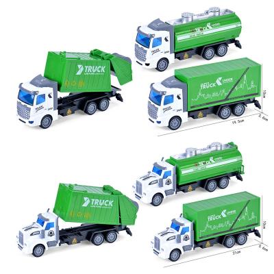 China Kids Garage Trucks Barbing Truck Toy Waste Management Recycling Trucks Toy Bins Container Dump Cars Pretend Play 20.5*5.5*9cm for sale