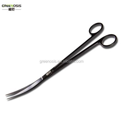 China GREENOSIS Quality Aquarium Sustainable Maintenance Plant Kit Black Carbonized Curved Scissors for Live Plants Grass for sale