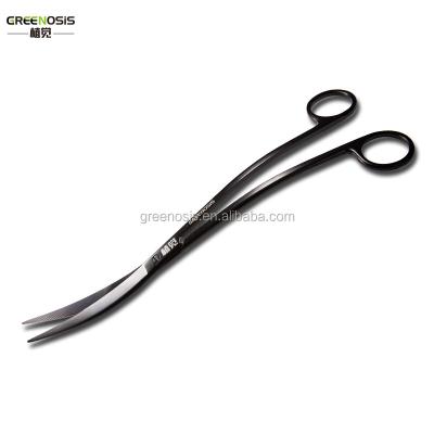 China GREENOSIS Quality Aquarium Sustainable Maintenance Plants Kit Black Carbonized Wavy Scissors for Live Plants Grass for sale