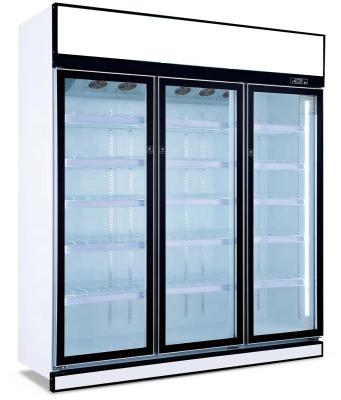 China Single-temperature Refrigeration Equipment Commercial Straight Use Multi Door Cooler Glass Display Fridge for sale