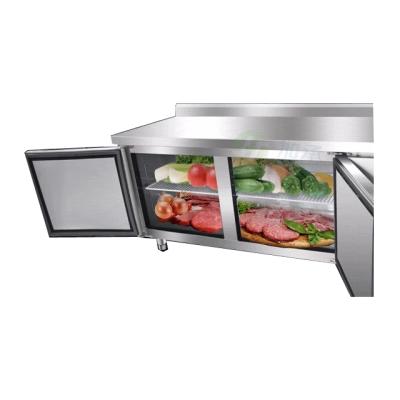 China MD12L2 Single-temperature stainless steel kitchen under counter workbench refrigerator with glass door or not for sale