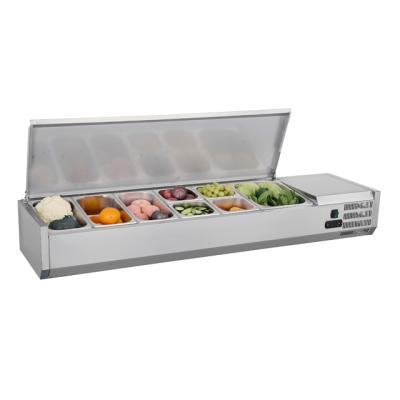 China Single-Temperature Multi Size 40L To 63 L Commercial Salad Display Counter Top Fridge for sale