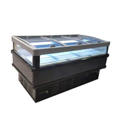 China Single-temperature 2 meter compressor build in air cooling sliding glass door frozen food display freezer for sale