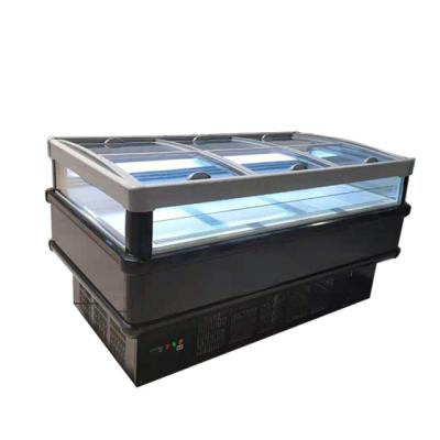 China Single-temperature 2000 mm Length Sliding Glass Door Lowest Temperature Frozen Food Display Chest Freezers for sale