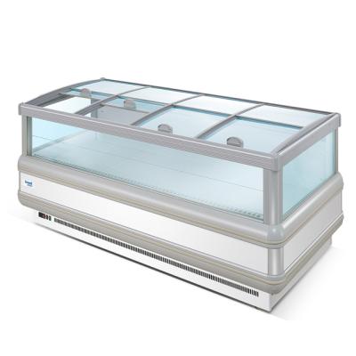 China Single-temperature 2 meter length compressor build in air cooling sliding glass door frozen food display freezer for sale