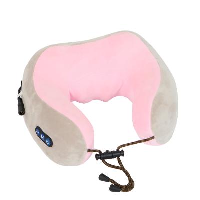 China Body U Neck Travel Pillow Massager Electric Wireless Rose Shiatsu Massage Back Pillow for sale