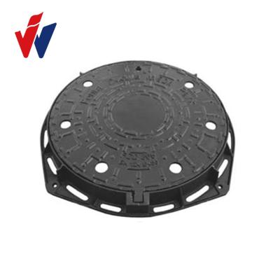 China Ductile iron EN124 B125 C250 D400 iron etc. foundry square/frame hinge lock bitumen gutter grating cricular manhole cover for sale