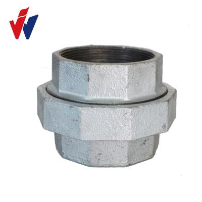 China Malleable Iron Hot Dipped Galvanized Union 330 With Flat Seat Malleable Iron Pipe Fittings for sale