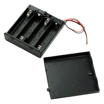 China Plastic AA Battery Holder For 4AA Battery With Black Case for sale