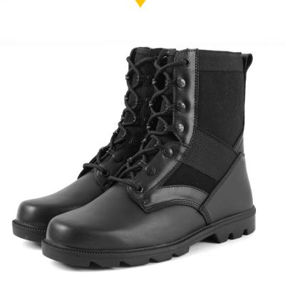 China Fashionable men's shoes factory army steel toe combat boots wholesale men's comfortable black leather comfortable military boots for sale