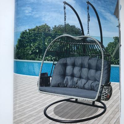 China Garden Sofa Rattan Double Seat Hanging Chair for sale