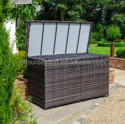 China Garden set large rattan cushion storage box for sale