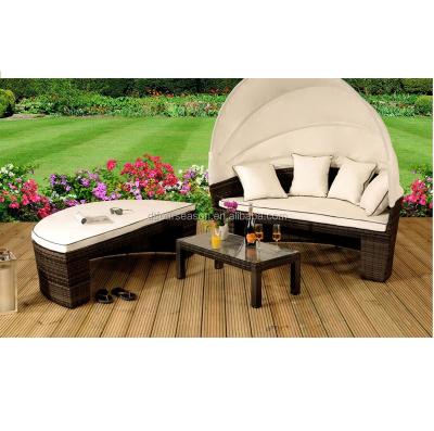 China Garden Set Popular Selling Right Outdoor Rattan 180cm Round Daybed for sale