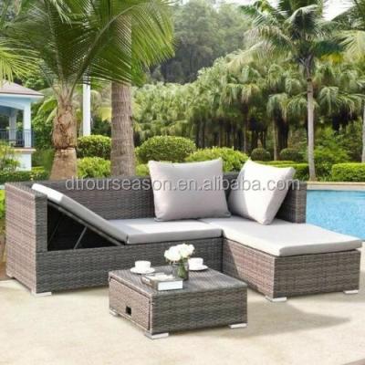 China Weather Furniture Set 3PCS Wicker Rattan Sofa Furniture Set for sale