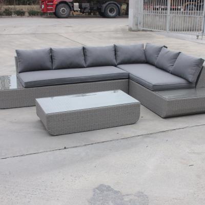 China Outdoor Garden Set 3PCS Rattan Garden Patio Furniture Set - Sofa, Coffee Table for sale