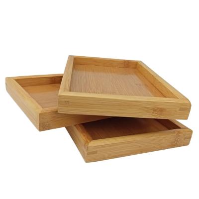 China Viable Storage Box Without Cover Square Tray Sundries Storage Bamboo Case Drawer Divider Box Eco-Friendly Kitchen Toys Bamboo Organizer for sale