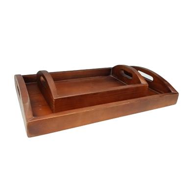 China Viable Natural Wooden Rectangular Pizza Tray Solid Wood Breakfast Fruit Serving Tray Can Be Customized for sale