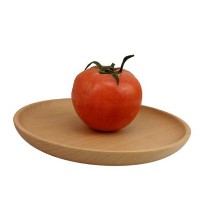 China Round Wooden Dish Cake Snack Dessert Dinner Serving Dish Kitchenware Dessert Dishes Diameter: 20cm for sale