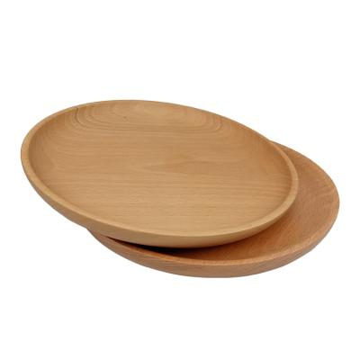 China Western Steak Tray Cake Cutting Board Wooden Tray Household Wood Panel Dish Pizza Food Diameter: 20cm for sale