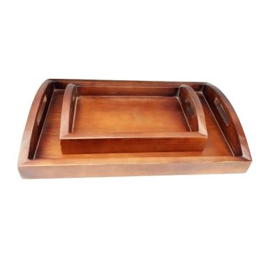 China Viable Natural Wooden Rectangular Pizza Tray Solid Wood Breakfast Fruit Serving Tray Can Be Customized for sale