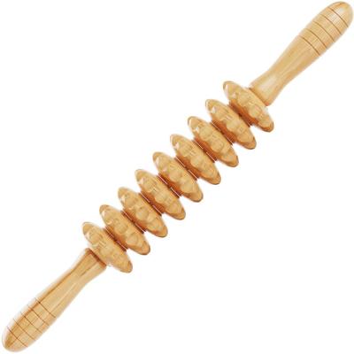 China High Quality Europe Beech Wood Massage Tools OEM Logo Muscle Roller Massage Stick for sale