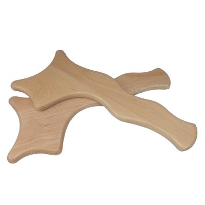 China Beech Anti Cellulite Massage Wooden Gua Sha Tools With Lymphatic Therapy Drainage Paddle for sale