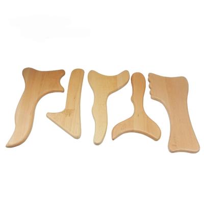 China Custom Made Beech Wood Christmas Gift Gua Sha Therapy Massage Tools For Lymphatic Drainage for sale