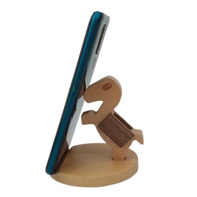 China Flexible Custom Portable Animal Shape Desktop Stand Smart Wooden Cell Phone Stand for sale