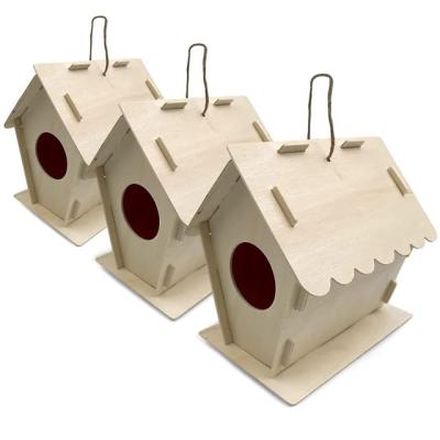 China DIY Breathable Paint Crafts Bird Graffiti House Make And Paint Your Own Bird House Build For Kids Novelty Cardboard Camping Packing Print for sale