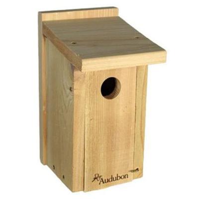 China Outdoor Hanging House Logo Carton Packing Fashion Custom Made Natural Wooden Bluebird Bird House Breathable Wooden Bird Nest House for sale