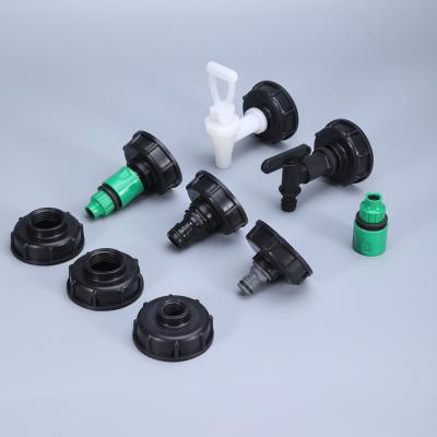 China Wholesale Plastic Garden Water Connectors Faucet Adapter S60x6 To 3/4 1/2 Inch 10MM Hose For IBC TANK for sale