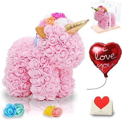 China Foam rose gold supplier of best fashion home unicorn rose 38cm rose unicorn for valentines day for sale