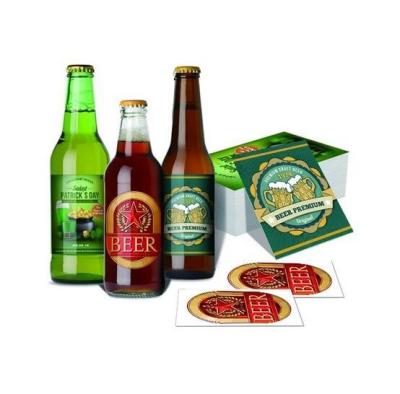 China OEM Waterproof Beer Label Paper Metalized Custom Self Adhesive for sale