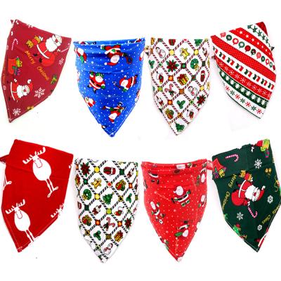 China Christmas Viable Wholesale Viable Soft Cotton Pet Scarf Cat Dog Bandana Triangle Dog Christmas Custom Scarf Bandana for sale