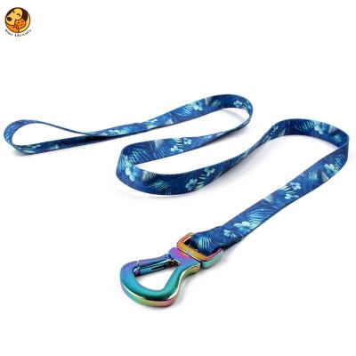 China Custom Lights Fashion Dog Colorful Slipper Leash Polyester Leash Printed Logo Pet for sale