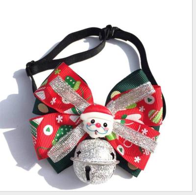 China 2021Christmas Holiday Pet Collar Dog Cat Bowbow Tie Pet Collar Padded Handmade Bows for sale