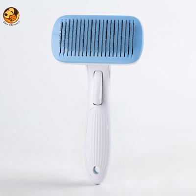 China Sustainable Cat Slicker Brush Remove Dog Bristle Pet Comb Self Cleaning Dog Pet Grooming Brush Automatically for sale