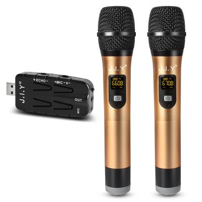 China Cardioid Wireless Driverless Photography Microphone Computer One-Hind Two Reel Viewer Recording Moving Microphone for sale