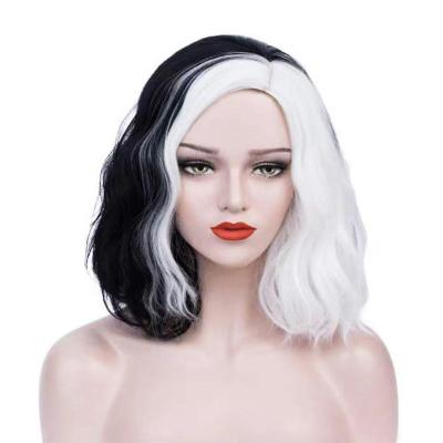 China Kuila Witch European Women's Hair Silky Straight Wave New Black And White Two-tonecoswig And American Cover Factory for sale