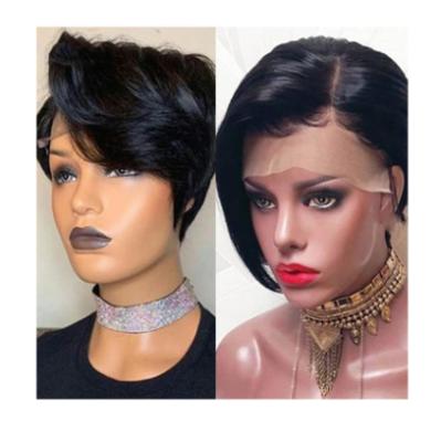 China Eco-friendly fiber fashion European and American black oblique short hair custom wig for sale