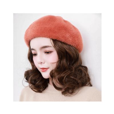 China Autumn And Winter Detachable Hat Mink Velvet Beret Integrated Women's Wig for sale