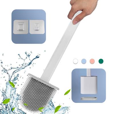 China Sanga 2021 WC Stocked Wall Mounted Toilet Cleaner Brush Silicon With Stand For Bathroom Cleaning for sale