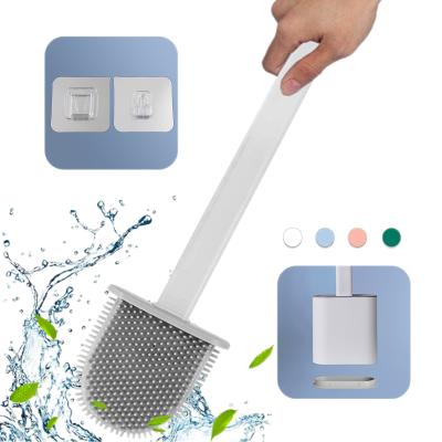 China Dropshipping Wall Mounted Stocked Revolutionary Silicone Tpr Toilet Brush Cleaner for sale