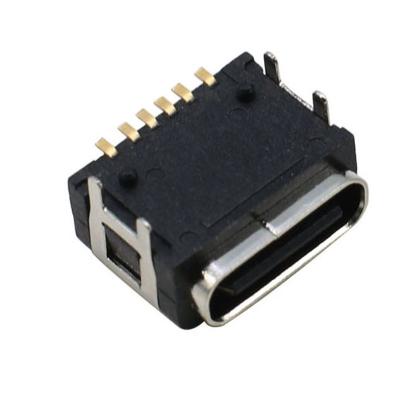 China Strong Oxidation Receptacle 6pin Waterproof Cocket Type-c Female Type On Board Dip H4.6 USB Connector P/N 104313762 for sale