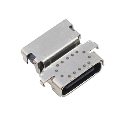 China Vertical Pass 40G Speed ​​USB 3.1Type C 24 Pin Female Socket One-up Push-in INSERT IN PCB Panel USB4 Connector Adapter for sale