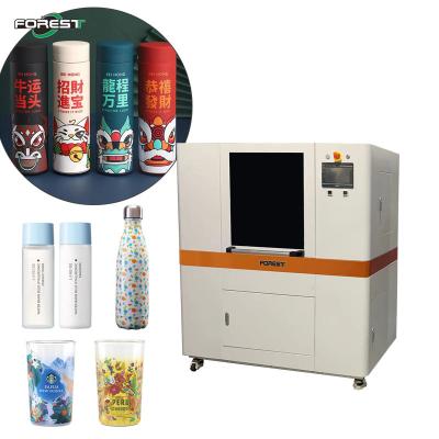 China Roterende UV-printer voor wijnfles Plastic Cup Cosmetische fles Uv Tumbler Printer Digitale flessenprinter Te koop