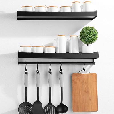 China Convenient Punch-free Kitchen Racks Multifunctional Wall Mounted Seasoning Rack Storage Rack Organizer Supplies for sale